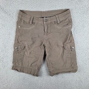 Kuhl Shorts Womens Size 8 Brown Splash Cargo Stretch Hiking Vintage Patina Dye